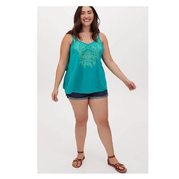 Torrid Hi Rise Dark Wash Troubadour Button Fly Shorts Sz.26W NWT - Picture 1 of 16